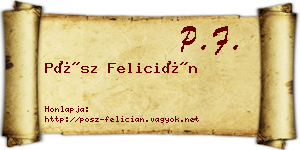 Pósz Felicián névjegykártya